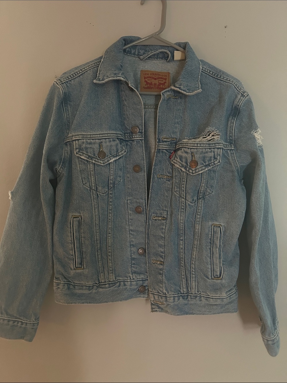 Levi's Light Blue Distressed Women’s Denim Jacket